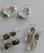 Pearl Chrysophase & Sterling Silver Teardrop Earrings, by Re_find Preloved