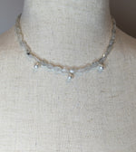  Tourmalinated Quartz Gemstone & Freshwater Pearl Sterling Silver Necklace