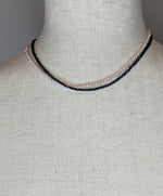 Black Spinel Faceted Beaded Gemstone Sterling Silver Necklace