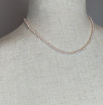 Pale Pink Freshwater Pearl Beaded Sterling Silver Necklace