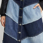 Sass & Bide Denim Patchwork A Line A-Line Midi Skirt