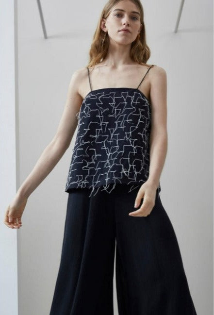 Cameo Collective Black & White Embroidered Top