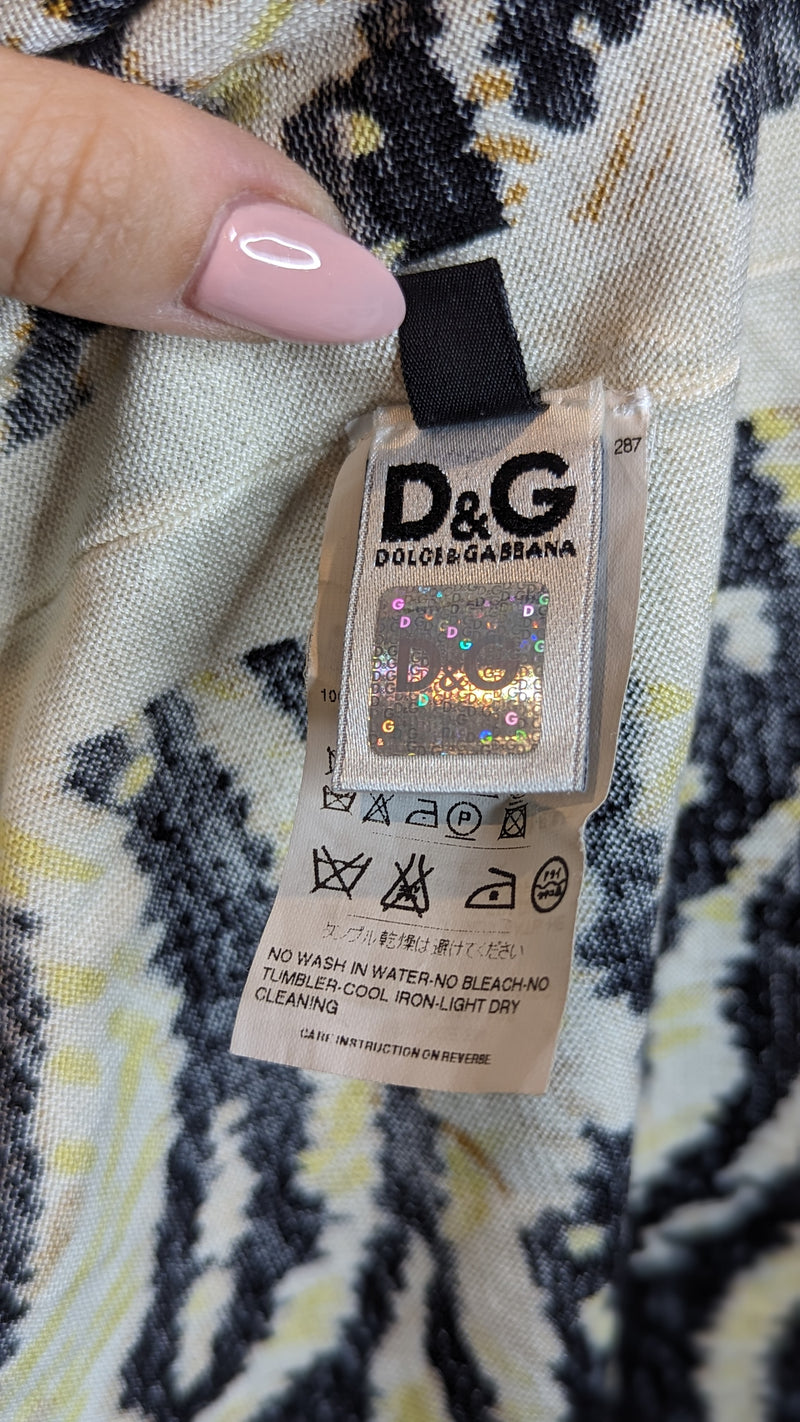 Dolce & Gabanna Silk Knit Animal Print Cardigan