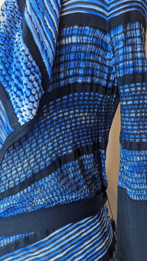 Karen Millen Blue Knit Waterfall Cardigan