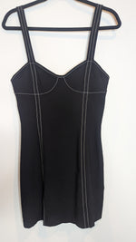 Bec & Bridge Black Mini Dress White Conntrast Stitching
