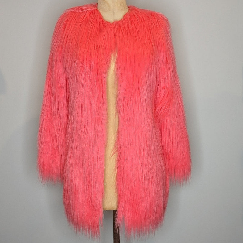 Unreal Faux Fur Coral/Pink Coat
