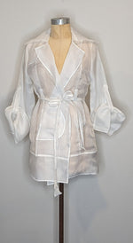 Vintage JV Selection White Sheer 'Organza' Trench