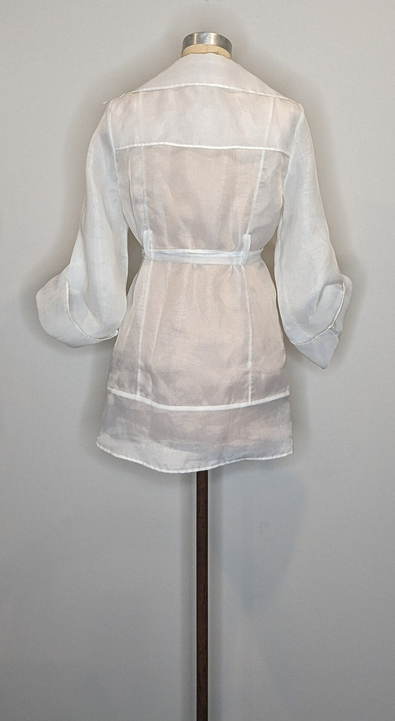 Vintage JV Selection White Sheer 'Organza' Trench