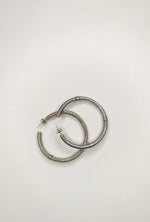 Sterling Silver Large Vintage Hoop Earrings