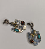 St Tropez Vintage Handmade Silver/ Gold & Gemstone Cactus Earrings
