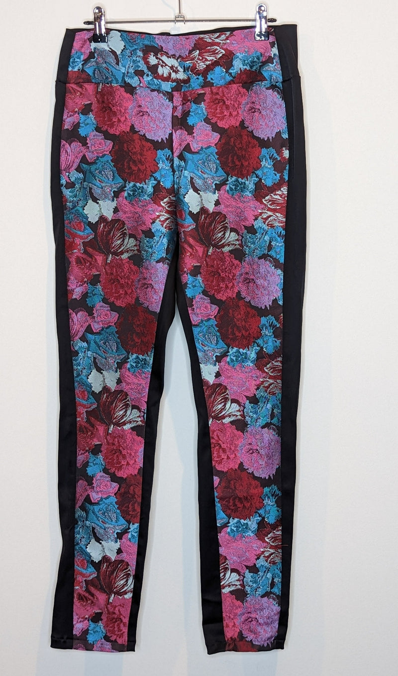Empire Rose Satin Floral Embroidered Satin Pants