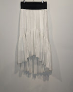 Vintage White Tulle Pleated Polka Dot Skirt