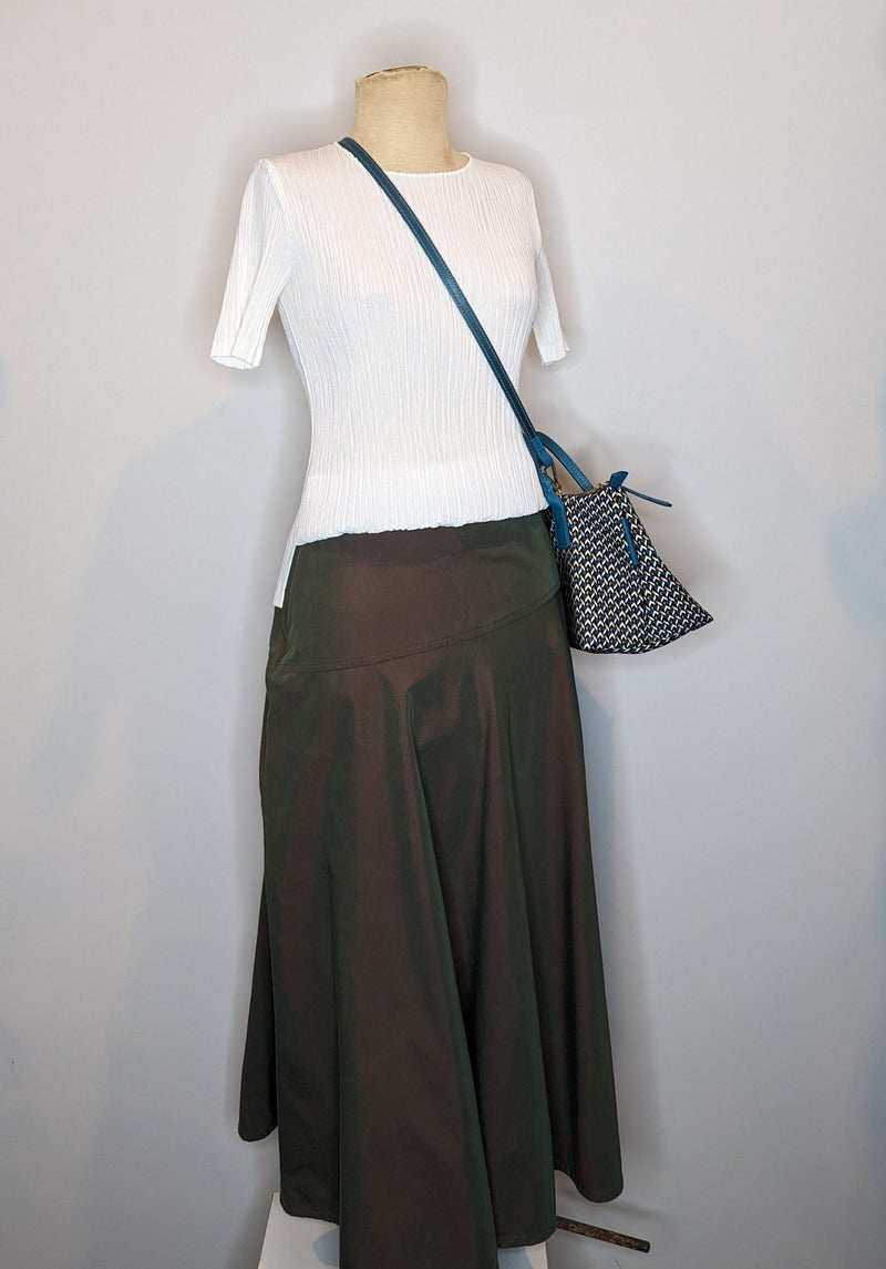 Alpha60 2-Tone A-line Maxi Skirt
