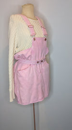 Isabel Marant Pink Denim Square Neck Mini Pinafore Dress
