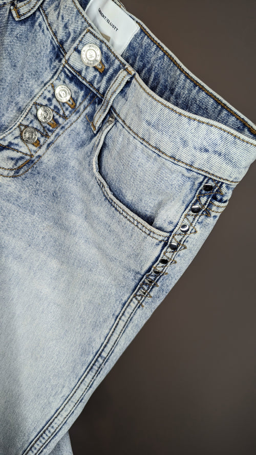Current Elliott Studded Light Wash Skinny Jeans