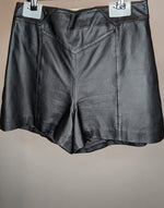Reiss Leather High Waisted Black Shorts