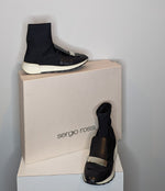 Sergio Rossi Black Leather Sock High Top Trainers / Sneakers