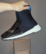 Sergio Rossi Black Leather Sock High Top Trainers / Sneakers