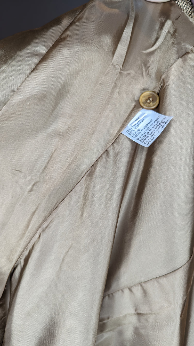 Carla Zampatti Gold & Black Textured Vintage Suit 2-Peice Skirt & Jacket