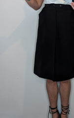 Saint Laurent Paris YSL Vintage Black Wool Pencil Skirt Rive Gauche