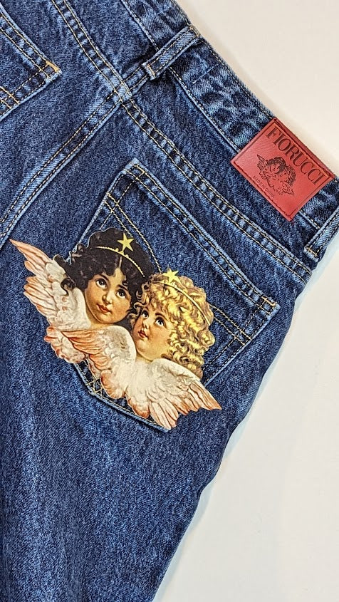'Fiorucci' Denim Angel Tara Tapered Jeans Blue