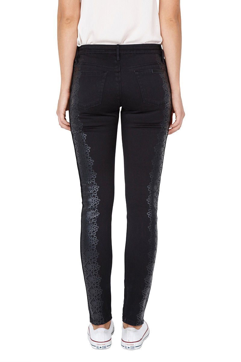Sass & Bide Greaty 180 Black Lace Print Skinny Jeans