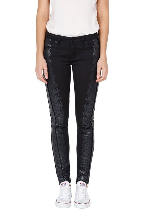 Sass & Bide Greaty 180 Black Lace Print Skinny Jeans
