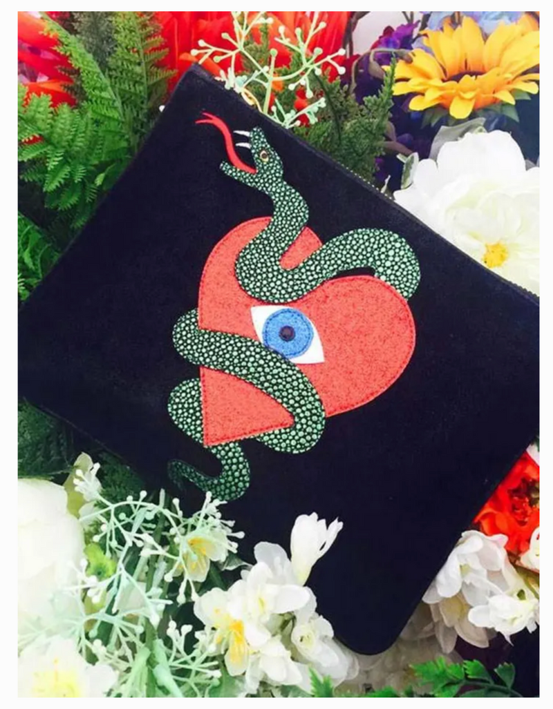Mystic Heart Eye Clutch Envelope Bag, Poppy Lissiman