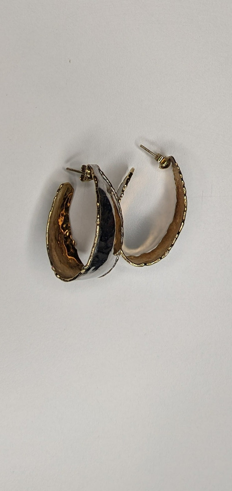 Silver Gold Oval Hoop Earrings