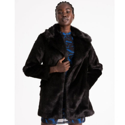 Wayne Cooper Black Faux Fur Coat Jacket