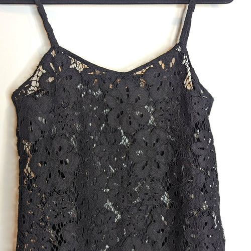 Scanlan Theodore Broderie Anglaise Black Lace Camisole Top