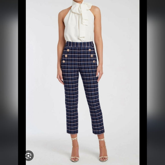 Rebecca Vallance Tweed Boucle Tailored Pants