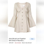 Alice McCall Lost Together Linen Bell Flared Sleeves Mini Dress
