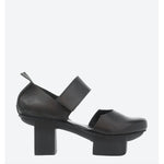 Trippen 'HAPPY BLANK' Black Leather & Rubber Flatform Court Shoes