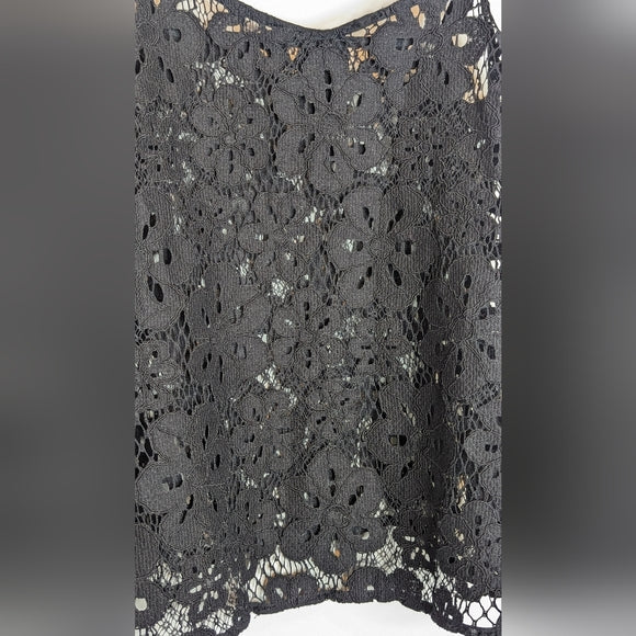 Scanlan Theodore Broderie Anglaise Black Lace Camisole Top