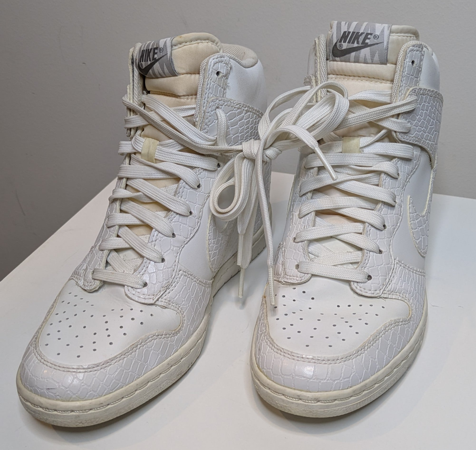 Hicky様　1本 Nike Dunk Sky Hi High White Croc Print Wedge Sneakers