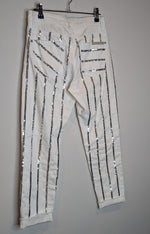 Sass & Bide White & Silver Sequin Jeans