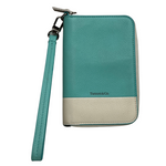 Tiffany & Co. Color Block Zip Around Off White/Blue WalletTiffany & Co. Color Block Zip Around Off White/Blue Wallet