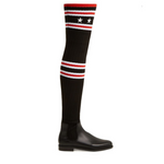 Givenchy Over The Knee Star Knit Storm Sock & Rubber Boots