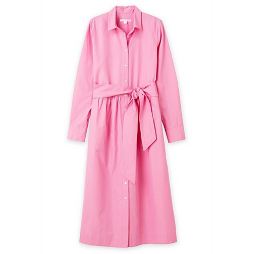Trenery Pink Cotton Shirt Midi Dress