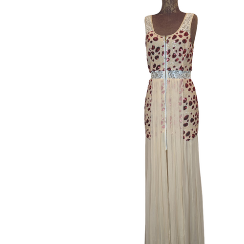 Poppy Lissiman Sequin Silk Maxi Dress Gown