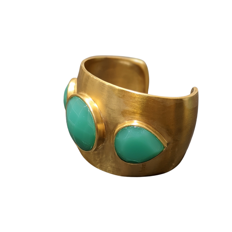 Lucas Jack 18ct Gold Plated Cuff Turquoise