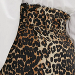 Ganni Leopard Print Denim Midi Skirt