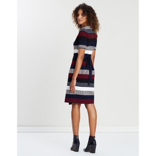 SABA Striped Knit Wrap Dress