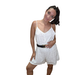 Zulu & Zephyr White Frayed 'Clearing' Playsuit