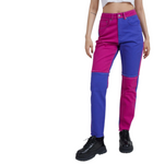 The Ragged Priest Equilibrium Jean; Purple Pink & Purple Quarter Panelled Jeans