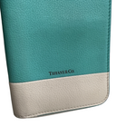 Tiffany & Co. Color Block Zip Around Off White/Blue Wallet
