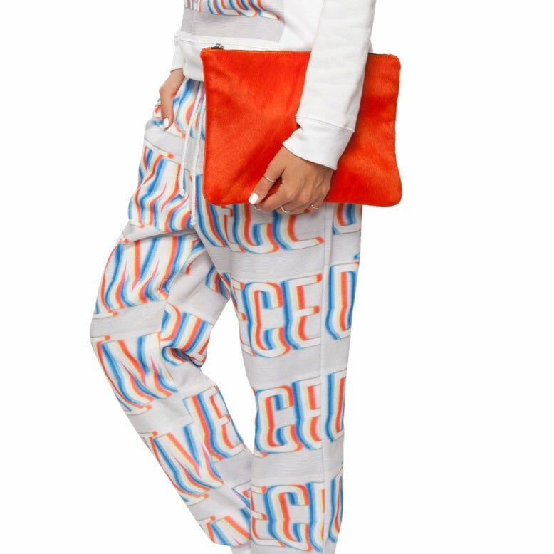 Dimepiece LA Blurred Logo Sweat Pants (White/Multi)