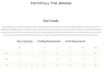 Faithfull the Brand Size chart