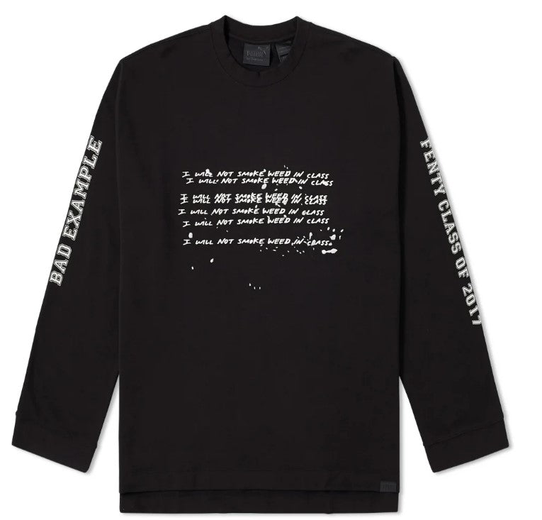 FENTY PUMA BY RIHANNA " I Will Not Smoke Weed In Class" Graphic Crew Neck T-Shirt